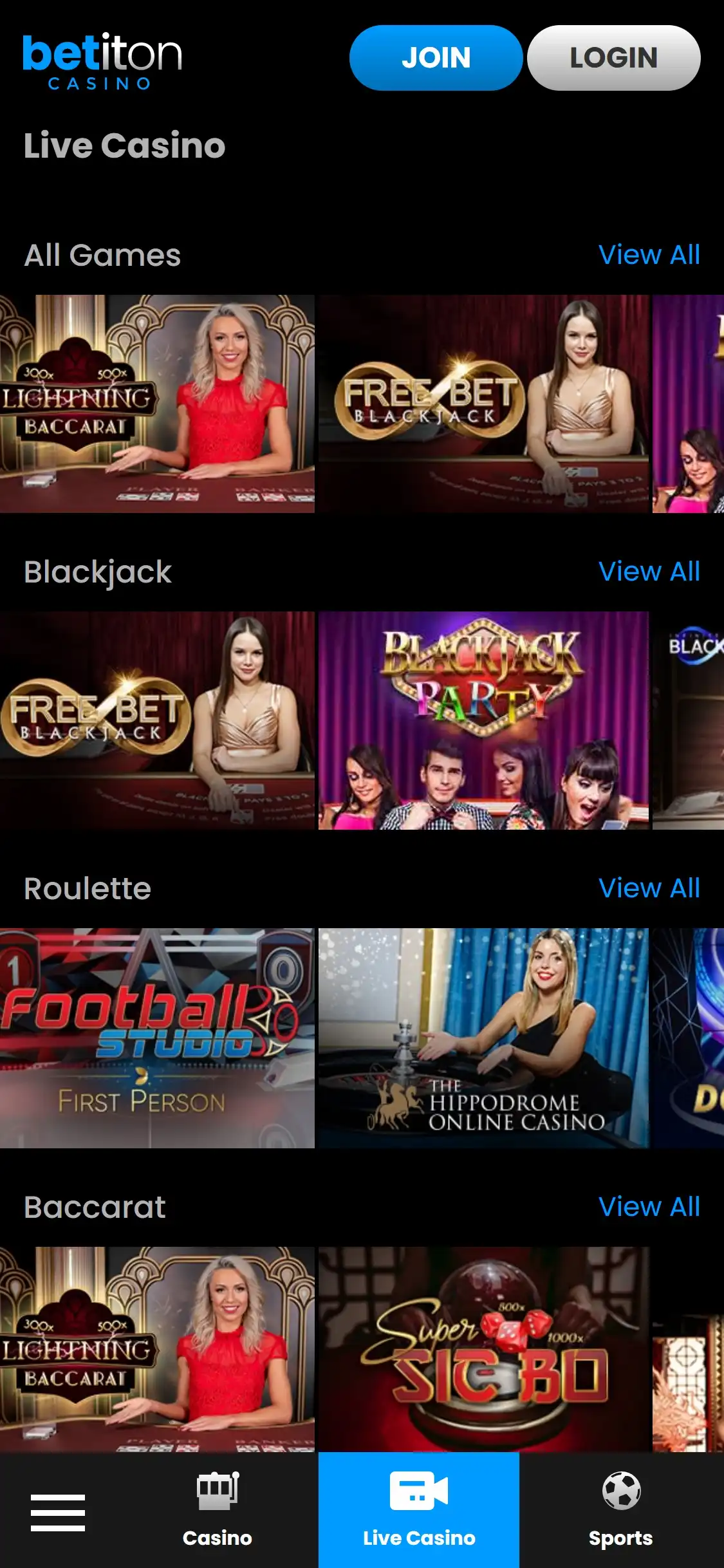 Betiton Mobile Live Dealer Games Review