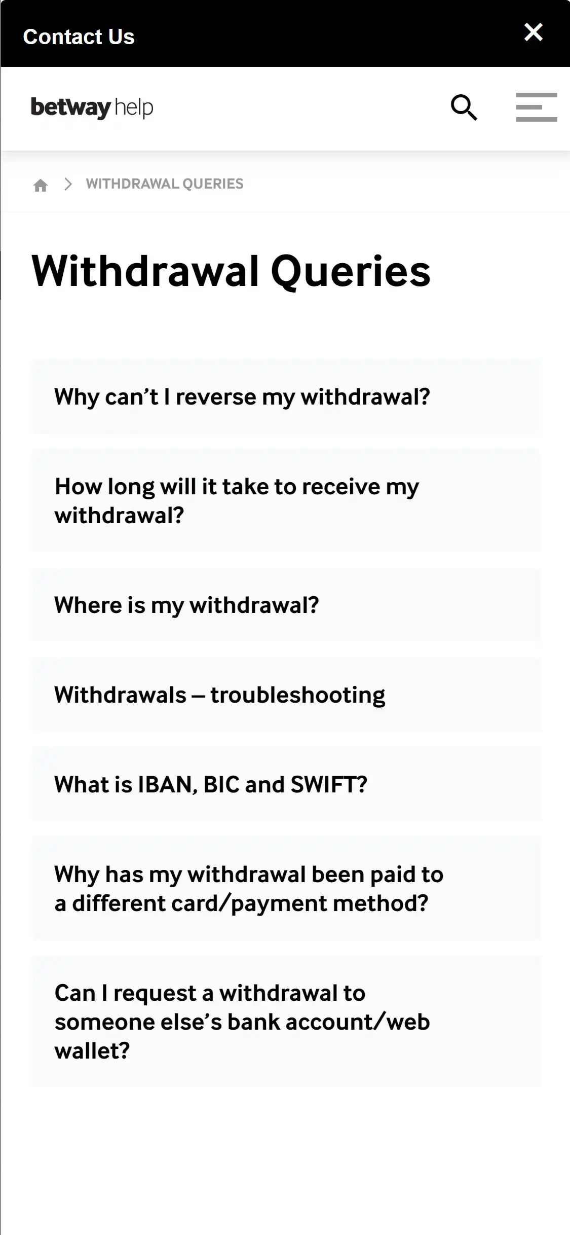 Betway Casino Mobile Payment Methods Review