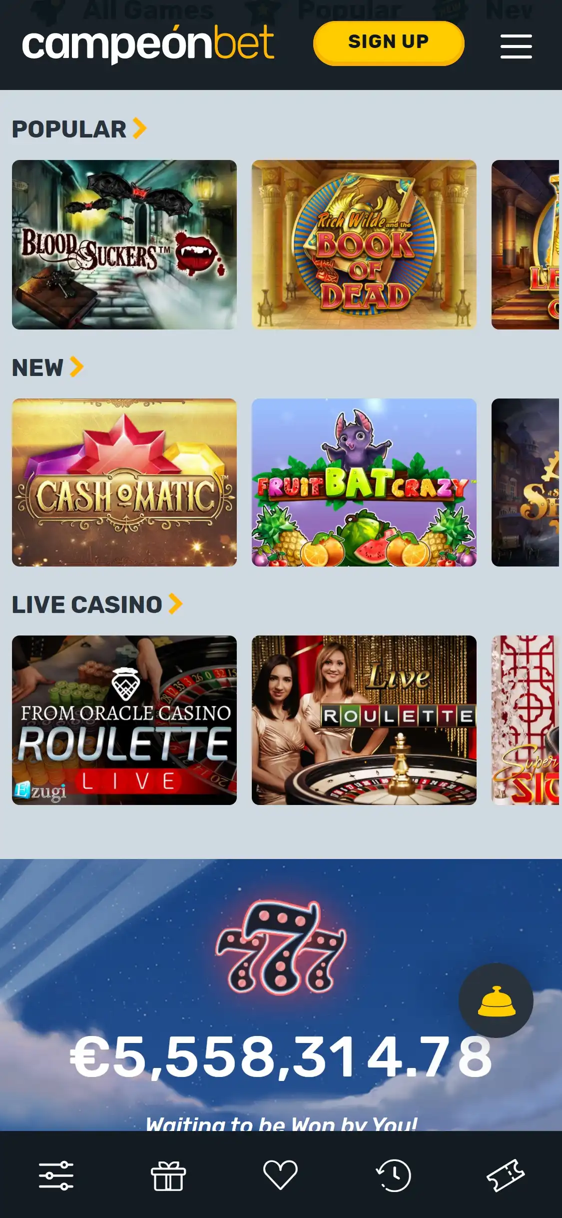 Campeon Bet Mobile Games Review
