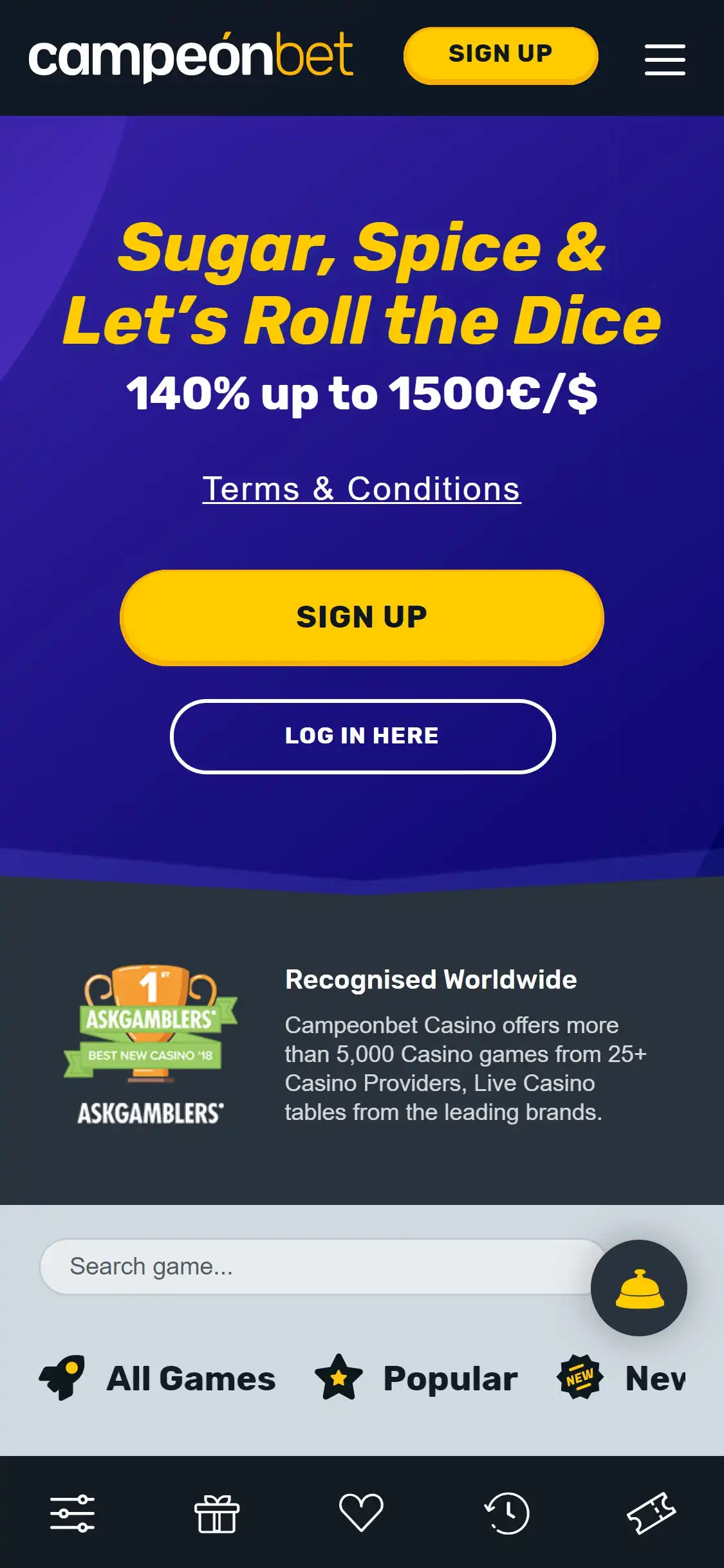 Campeon Bet Mobile Review