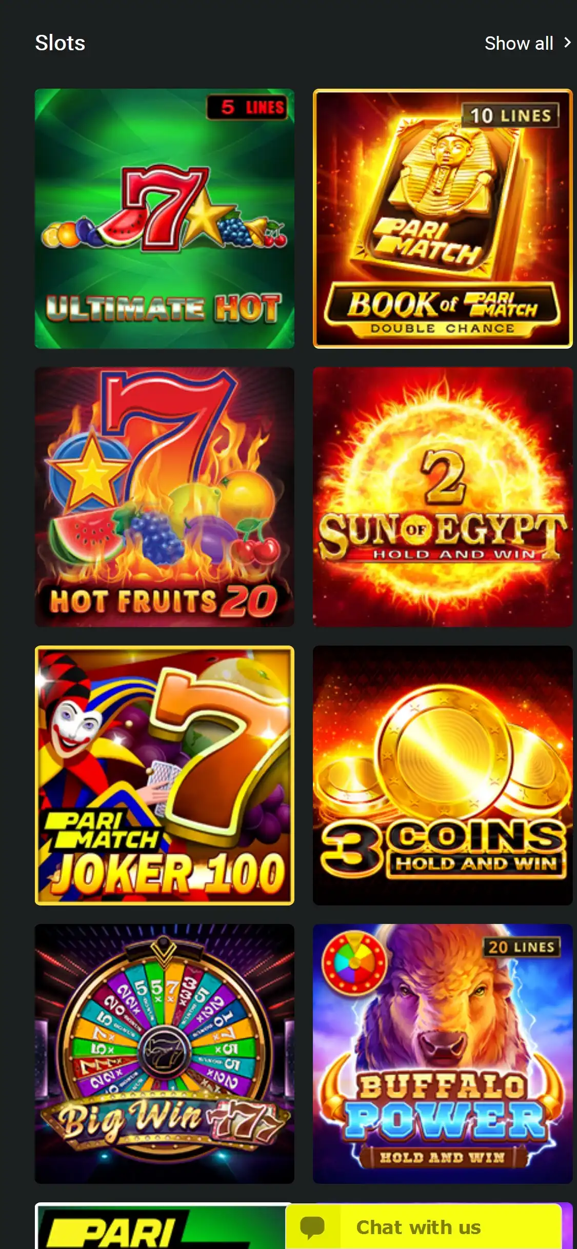 Parimatch Mobile Games Review