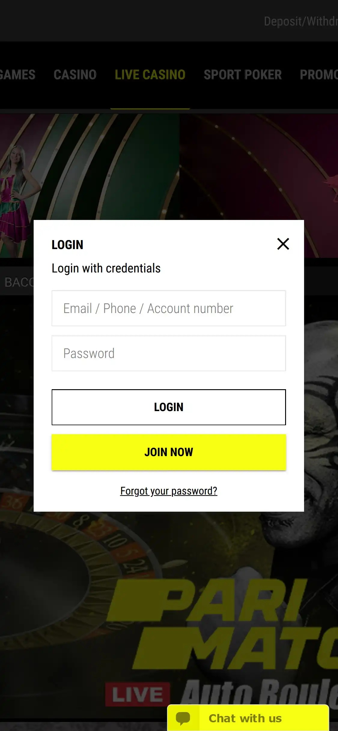 Parimatch Mobile Login Review