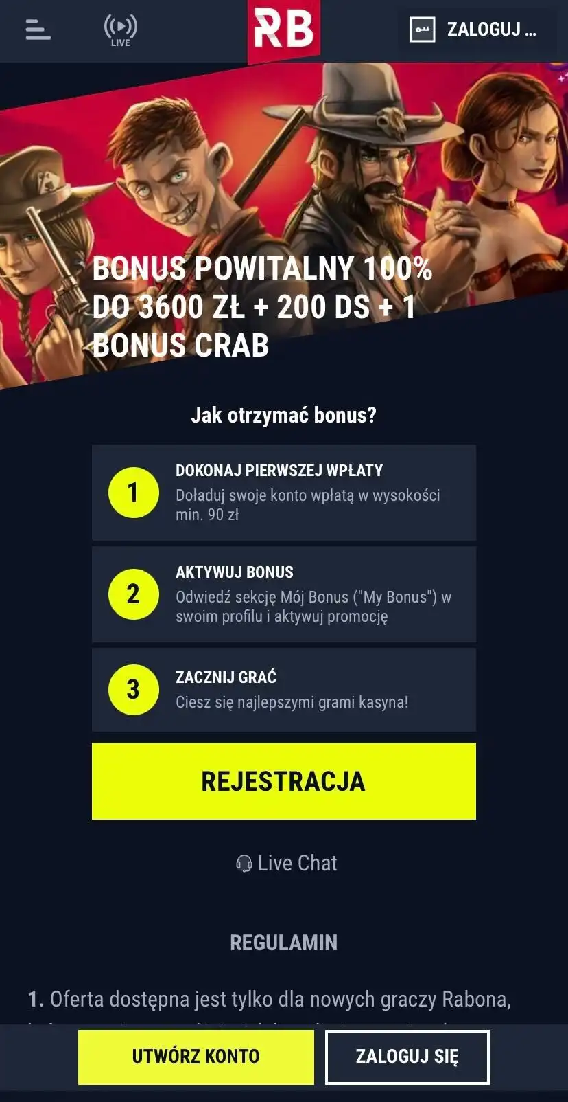 Rabona Casino Mobile Review
