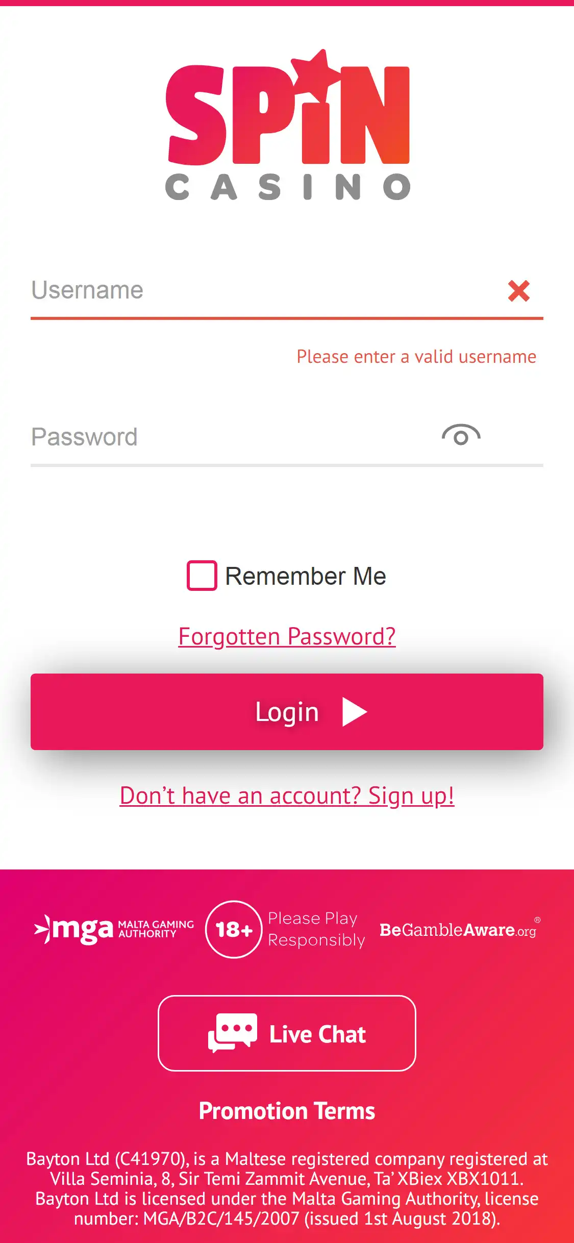 Spin Casino Mobile Login Review