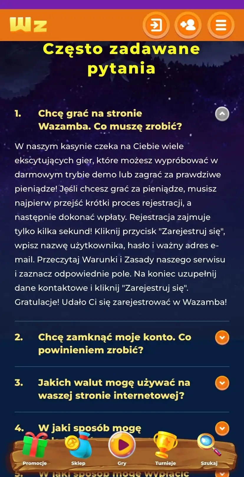 Wazamba Casino Mobile Review