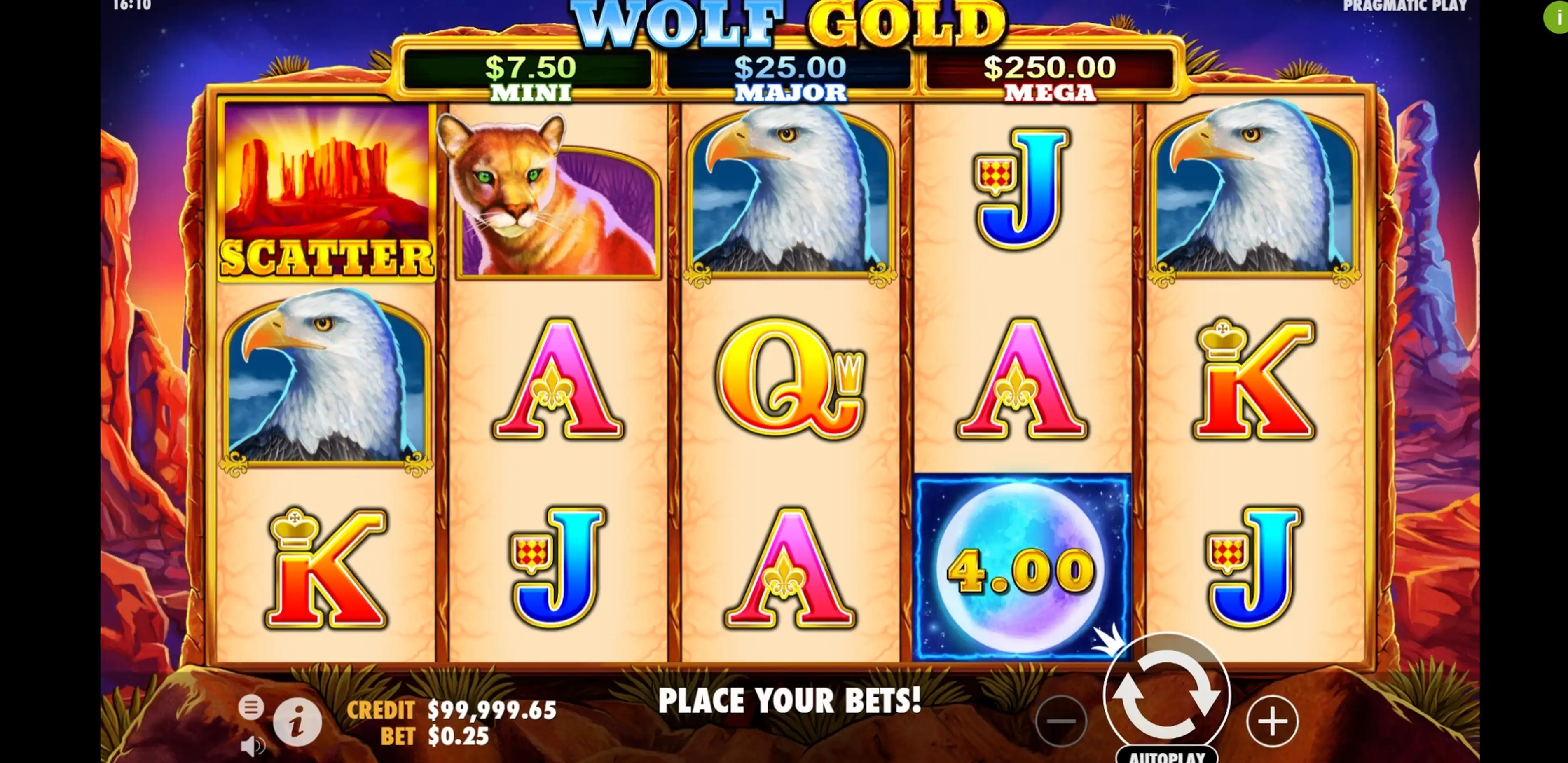 Reels in Wolf Gold Slot Game by Pragmatic Play