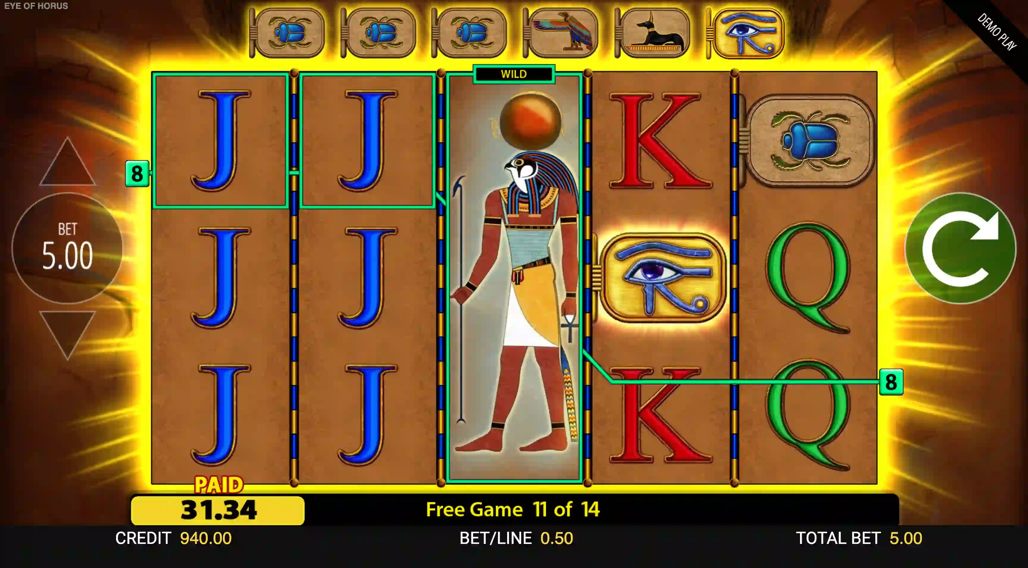 The Eye of Horus Online Slot Demo Game by Reel Time Gaming